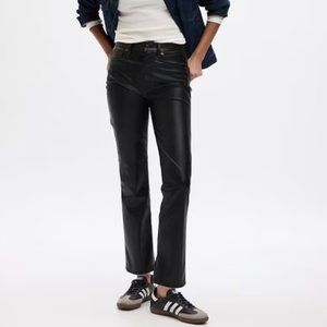High Rise Vegan Leather Vintage Slim Pants (Gap)